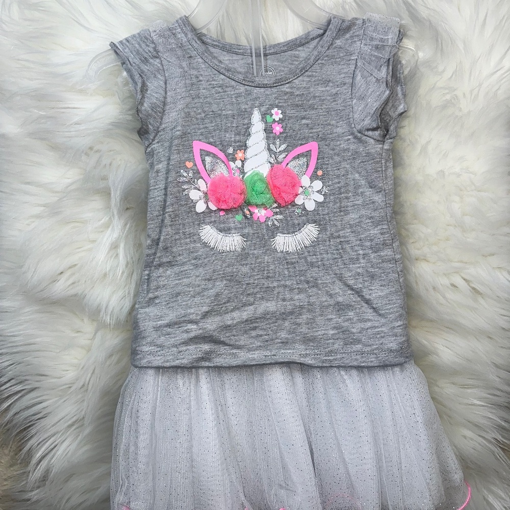 Wonder Nation 2T/NP2 Unicorn T-Shirt w/Skirt